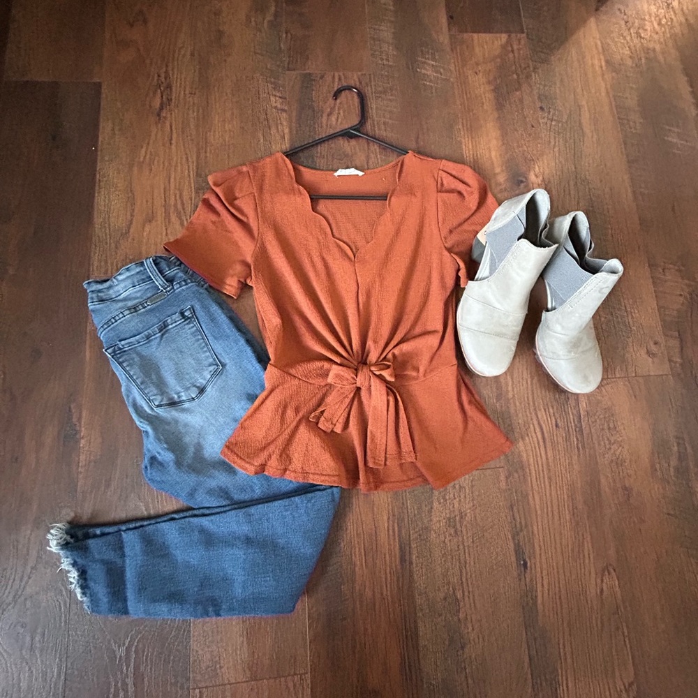 Rust orange fashion top